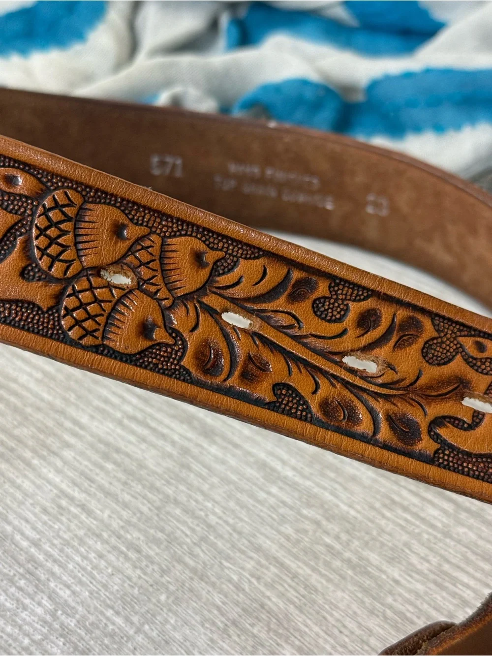 Sand & Sage Vintage Brown Leather Western Belt with Silver Cowboy Boot Buckle